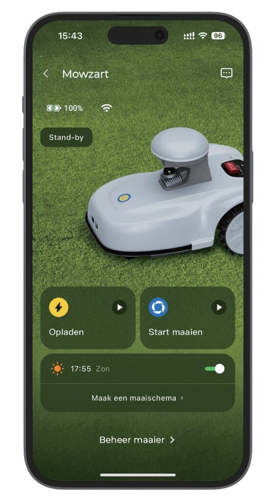 Screenshot app homepagina