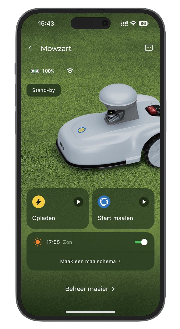 Screenshot app homepagina